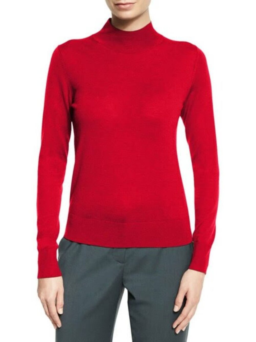 Theory Sallie Refined Ruby Red Sweater